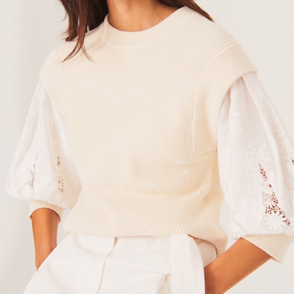 Ba&sh sweater with white eyelet